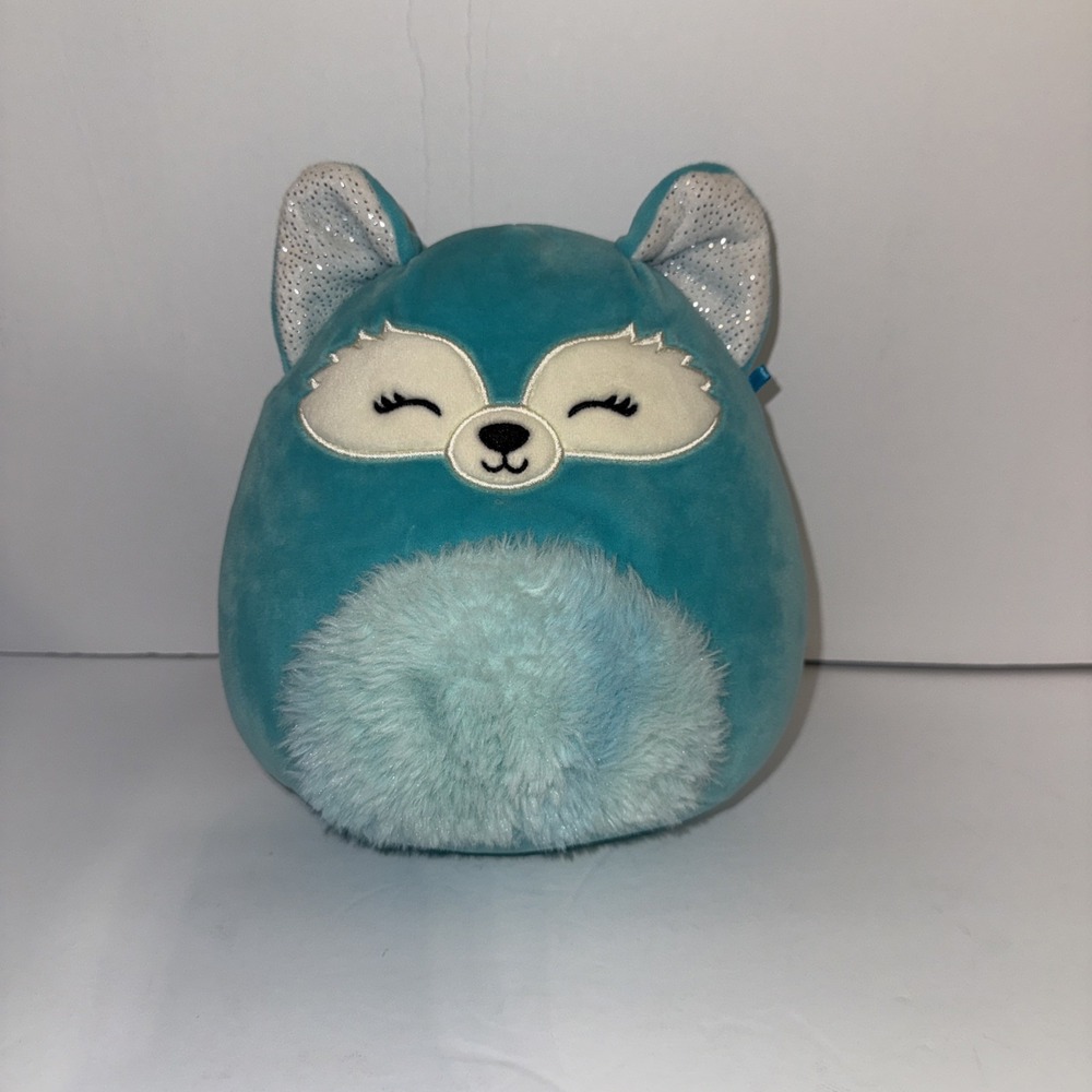 Melani The Arctic Fox Squishmallows Blue 8"‎ Plush Sparkly Ears KellyToys 0088